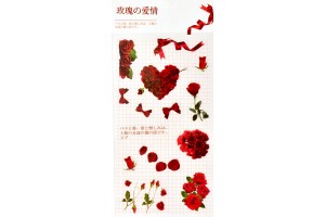 Лист наклеек красные цветы