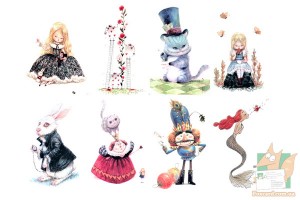 Набор из 8 открыток от Dream Designer: Алиса