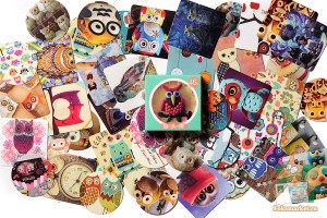 Набор из 46 наклеек: Совы