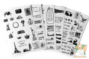 Набор наклеек из 6 листов: Винтаж ч/б