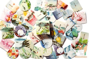 Набор из 40 наклеек: Акварельная флора