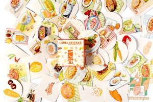 Набор из 40 наклеек: Японская еда