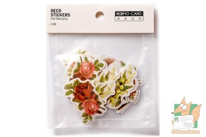 Набор из 45 наклеек: Фигурные цветы с золочением