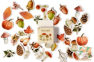 Набор из 46 наклеек: Царство грибов и растений