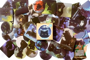 Набор из 46 наклеек: Черные кошки