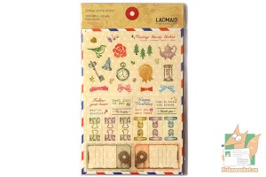 Набор наклеек из 6 листов: Винтажный набор для мейларта