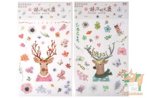 Наборы наклеек: Олени и цветы