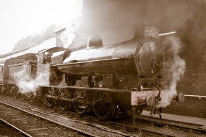 Открытка: Старый паровоз