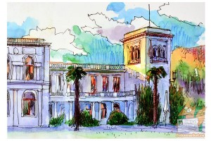 Открытка: Ялта. Ливадийский дворец