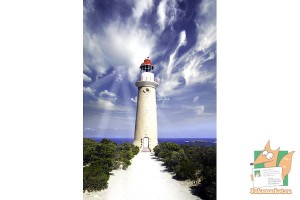 Открытка: Маяк и небо