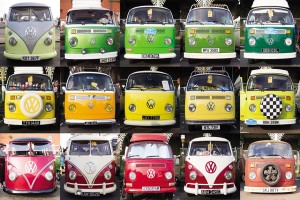 Открытка: Фольксвагены ретро