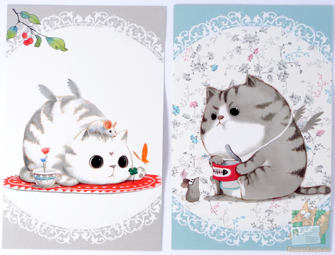 Открытки с иллюстрациями кошек и котов