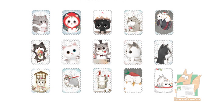 Наклейки стикеры с кошками для посткроссинга