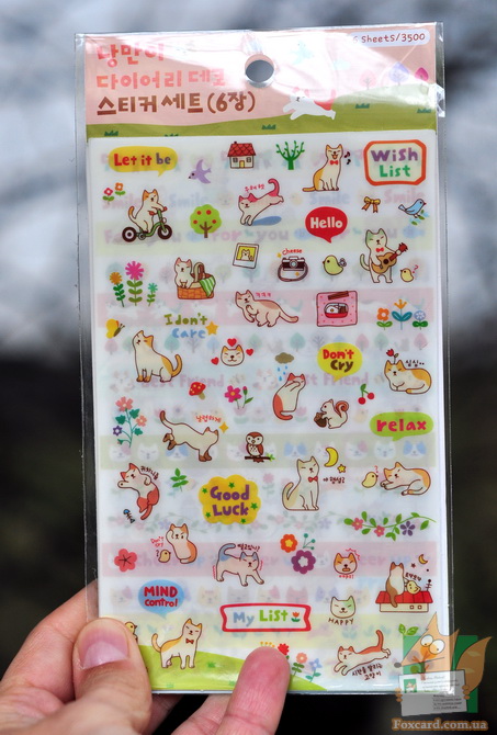 Наклейки с кошками производства Корея