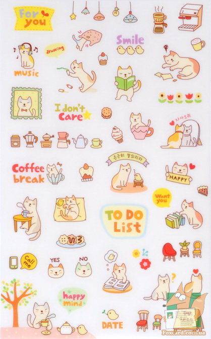 Наклейки, стикеры с кошками