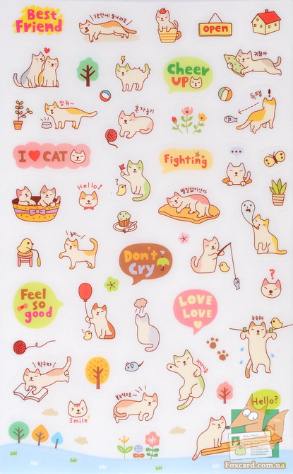 Наклейки, стикеры с кошками