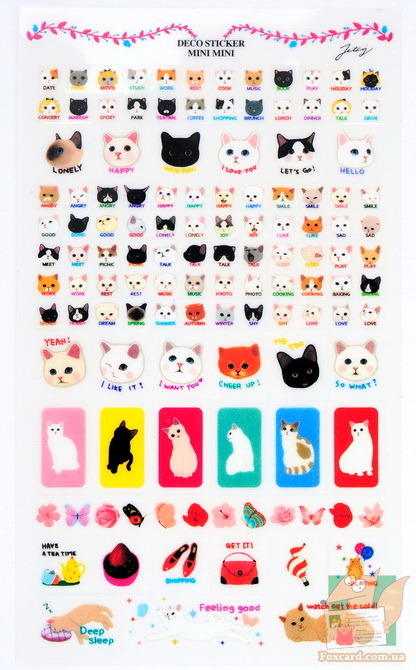Наклейки и стикеры по корейским кошкам Jetoy
