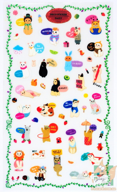 Наклейки и стикеры по корейским кошкам Jetoy