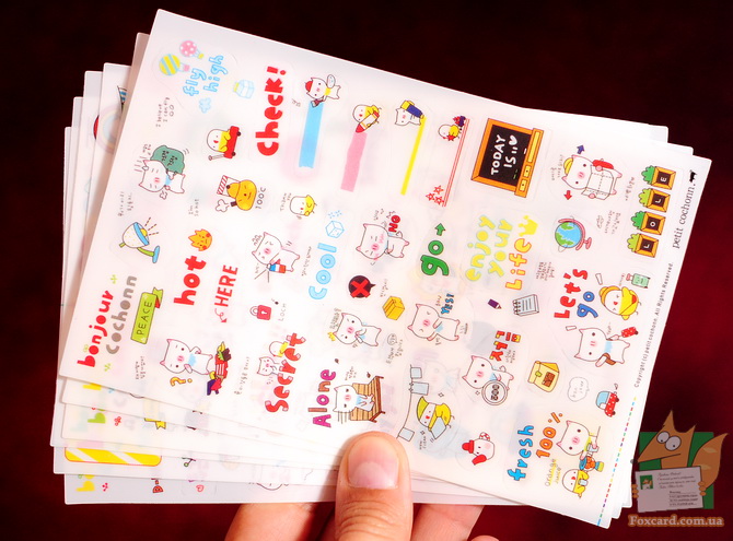 Набор наклеек со свинками