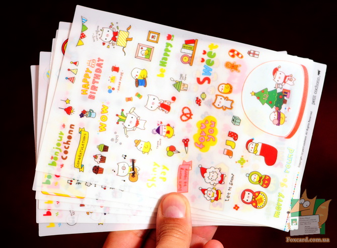 Набор наклеек со свинками