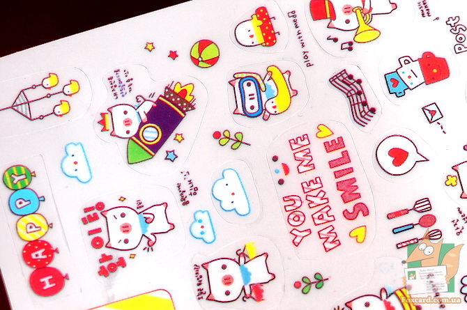 Набор наклеек со свинками