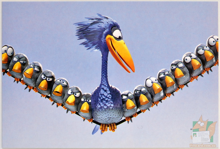 Птички на проводе  - почтовые открытки студии Pixar