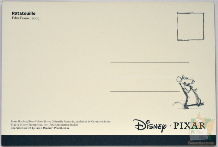 Оборот открытки студии Pixar - Рататуй (Ratatouille)